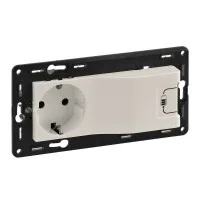 Механизм розетки комб. Valena In'matic 16А 250В 2К+З /USB 1000мА с лицевой панелью Life/Allure сл. кость Leg