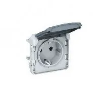 Розетка 2-м СП Plexo Artic 16А нем. станд. с заземл. в сборе IP55 бел. Leg