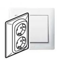 Механизм розетки 2-м СП Galea Life 2х2К+З бел. Leg