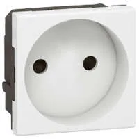 Механизм розетки 1-м СП Mosaic New 16А IP41 без заземл. бел. Leg