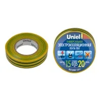 Лента изоляционная UIT-135P 20/15/10 YGR 0.135х15 20м (уп.10шт) жел./зел. Uniel