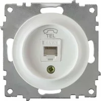 Механизм розетки телеф. 1-м СП Florence 1xRJ11 бел. OneKeyElectro