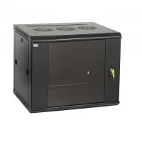 Шкаф 19 дюйм LINEA W 9U 600х600мм настен. стекл. дверь RAL9005 ITK