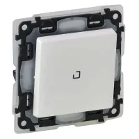 Механизм выключателя 1-кл. СП Valena Life 10А IP44 250В 10АХ с подсветкой; с лицевой панелью бел. Leg