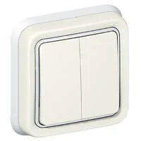 Переключатель 2-кл. СП на 2 напр. Plexo IP55 бел. Leg
