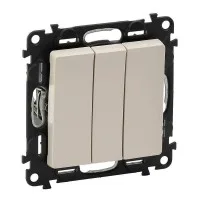 Механизм выключателя 3-кл. СП Valena Life 10А IP20 250В 10АХ с лицевой панелью; винтовые зажимы сл. кость Leg