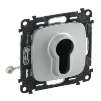 Механизм выключателя  1-кл. СП Valena Allure 6А IP20 230В ключ 2 положения с лицевой панелью алюм. Leg