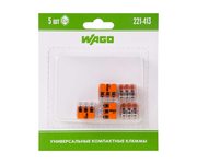 Клемма универс. компактная 3хпр. 221-413 (уп.5шт) WAGO