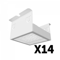 Комплект светильников Geniled Griliato Tetris x14 для ячейки 75x75/15 98Вт 4000К Микропризма