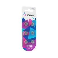 Элемент питания алкалиновый таблетка LR66/AG4 для часов (блист.6шт) КОСМОС KOCG4(LR66)6BL