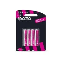 Элемент питания алкалиновый AAA/LR03 1.5В Super Alkaline BL-4 (уп.4шт) ФАZА