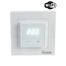 Термостат программируемый с Wi-Fi 3.6кВт 16А для теплых полов с датчиком темперутары пола с возможн. установкой в рамку Legrand Valena и Schneider Unica бел. Extherm ET-44(w)