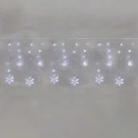 Гирлянда Бахрома со снежинками 2.4х0.9м 150 LED с контроллером 8 режимов 230В бел. Neon-Night 255-075