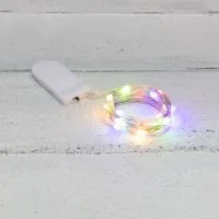 Гирлянда светодиодная Роса с крупными каплями 2м 20LED мультиколор 0.1Вт IP20 тонкий батарейный блок элементы питания 2хCR2032 (в компл.) Neon-Night 302-009