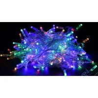 Гирлянда Нить 10м 100LED RGB IP44 провод прозр. 230В с контроллером 8 режимов IEK LGDU111-3-100-10-T-S-44