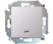 Механизм кнопки клавишной 1-м СП с подсветкой 16А Simon15 бел. 1591160-030