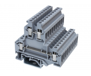 Клемма двухуровневая винтовой зажим 4 точки подключения 4кв.мм сер. DKC KRUKB-5