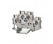 Клемма двухуровневая зажим push-in 4 точки подключения 2.5кв.мм сер. DKC VPRTT-2.5-GY