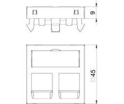 Корпус розетки компьютерной 2-м DTG-2RM RW1 для RJ45 OBO
