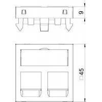 Корпус розетки компьютерной 2-м DTG-2RM RW1 для RJ45 OBO