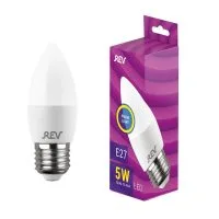 Лампа светодиодная C37 5Вт свеча 2700К тепл. бел. E27 420лм 180-240В REV 32273
