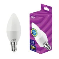 Лампа светодиодная C37 5Вт свеча 2700К тепл. бел. E14 420лм 180-240В REV 32271