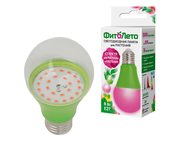 Лампа светодиодная LED-A60-8W/SPSB/E27/CL PLP30GR 8Вт A60 грушевидная прозрачная для растений спектр для рассады и цветения (упак. картон) Uniel UL-00004581
