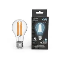 Лампа светодиодная филаментная Black Filament 26Вт A70 грушевидная 4100К нейтр. бел. E27 2700лм GAUSS