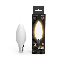 Лампа светодиодная филаментная Black Filament 9Вт свеча матовая 3000К тепл. бел. E14 590лм GAUSS