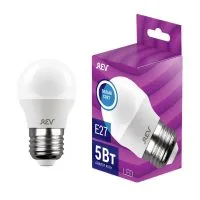 Лампа светодиодная LED-G45-E27-5Вт-4000K 5Вт шар 4000К нейтр. бел. E27 375лм 180-240В REV 32263