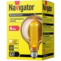 Лампа светодиодная 14 233 NLL-SC17-G95-4-230-1.8K-E27-PMMA прозрачная 1800К тепл. бел. E27 200лм 220-240В Navigator