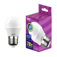 Лампа светодиодная G45 7Вт шар 2700К тепл. бел. E27 600лм 180-240В REV 32342