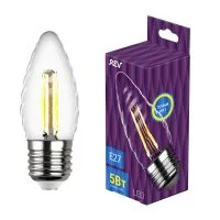 Лампа светодиодная филаментная PREMIUM (FILAMENT) 5Вт TC37 свеча витая 2700К тепл. E27 480лм REV 32426