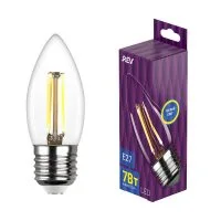 Лампа светодиодная филаментная PREMIUM (FILAMENT) 7Вт C37 свеча 2700К тепл. E27 480лм REV 32425