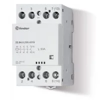 Контактор модульный 4NO 63А AgSnO2 230В AC/DC 53.5мм IP20 опции: мех. индикатор FINDER 226402304310
