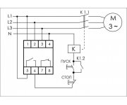 Реле контроля наличия и чередования фаз CKF-BR (монтаж на DIN-рейке 35мм; регулировка порога отключения; регулировка времени отключения; 3х400/230+N 2х8А 1Z 1R IP20) F&F EA04.002.003