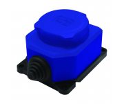 Розетка настенная 1-м 1ф КОМПАКТ с загл IP44 16А каучук синий UNIVersal