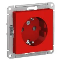 Розетка 1-м СП AtlasDesign 16А IP20 с заземл. защ. шторки механизм красн. SE