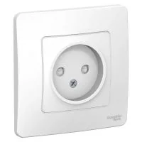 Розетка 1-м СП Blanca 16А IP20 250В без заземл. защ. шторки бел. SE