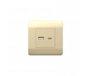 Розетка USB NEW3-E тип A+C 5В/2.1А шампань CHINT