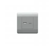 Розетка USB NEW3-E тип A+C 5В/2.1А серебр. CHINT