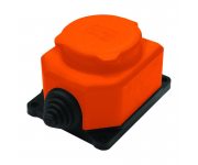 Розетка настенная 1-м 1ф КОМПАКТ с загл IP44 16А каучук оранж. UNIVersal