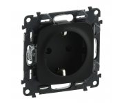 Розетка 1-м СП Valena Allure 16А IP20 250В 2P+E защ. шторки безвинтов. клеммы с лицев. панелью механизм антрацит Leg