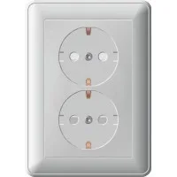 Розетка 2-м СП W59 16А IP20 с заземл. защ. шторки в сборе шампань SchE RS16-255-48