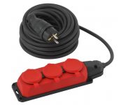 Удлинитель силовой UK-3e-3x1.5-10m-IP44(KG) с заземлением 3 розетки каучук 10м КГ 3х1.5кв.мм IP44 Эра Б0057580