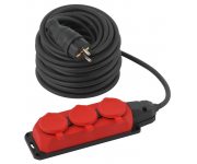 Удлинитель силовой UK-3e-3x1.5-30m-IP44(KG) с заземлением 3 розетки каучук 30м КГ 3х1.5кв.мм IP44 Эра Б0057582