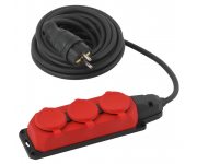 Удлинитель силовой UK-3e-3x1.5-5m-IP44(KG) с заземлением 3 розетки каучук 5м КГ 3х1.5кв.мм IP44 Эра Б0057579