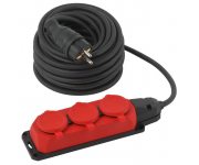 Удлинитель силовой UK-3e-3x1.5-20m-IP44(KG) с заземлением 3 розетки каучук 20м КГ 3х1.5кв.мм IP44 Эра Б0057581