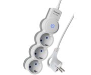 Удлинитель 3х1.5м ПВС 3х0.75 с защ. шторк. с заземл. IP20 с выкл. 220В 10А 2200Вт бел. КОСМОС YKsm1.5m-3g-Z-V10A-W