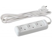 Удлинитель 3х1.5м без зазeмл. 10А IP20 U-3-1.5m ПВС 2х1 ЭРА Б0028354